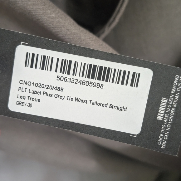 PrettyLittleThing Label Grey Dress Pant Wrap Waist Tailored Wide Leg Trouser NWT - Picture 4 of 7